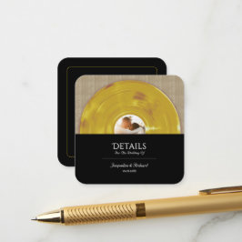 Retro Guld Musik Vinyl Skiva Bröllop Tilläggskort