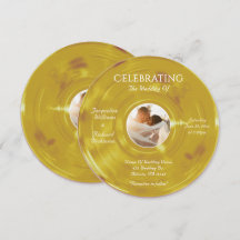 Retro Guld Musik Vinylskiva Bröllop