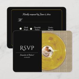 Retro Guld Musik Vinylskiva Bröllop OSA Kort