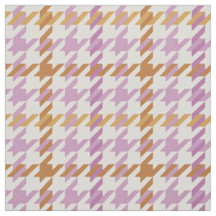 Retro guld och lila Houndstooth plaid mönster Tyg
