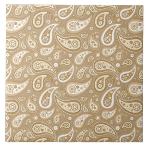 Retro guld- Paisley mönster Kakelplatta