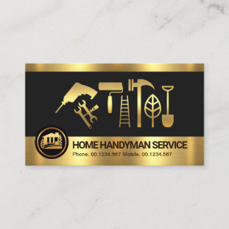 Retro Guld Rand Handyman Verktyg Visitkort