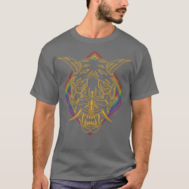 Retro Guld Shinigami T Shirt (Framsida)