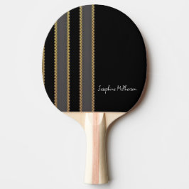 Retro guld, svart och grått anpassa med namn pingisracket