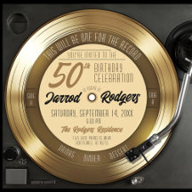 Retro guld svart vinylskiva 50-årsfest