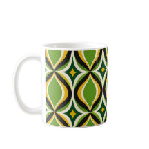 Retro Guldvågor Vibrant Grön Mugg