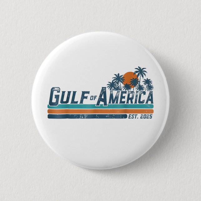 Retro Gulf Of America Est 2025 USA Knapp (Framsida)