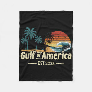 Retro Gulf Of Us America 2025 Amerikansk Flagga Gu Fleecefilt
