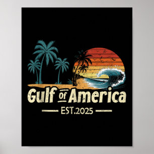 Retro Gulf Of Us America 2025 Amerikansk Flagga Gu Poster