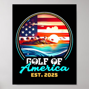 Retro Gulf Of Us America 2025 Amerikansk Flagga Gu Poster