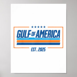 Retro Gulf Of Usa America Est 2025 Amerikansk Flag Poster