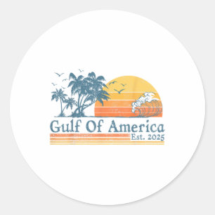 Retro Gulf Of Usa America Est 2025 Amerikansk Flag Runt Klistermärke
