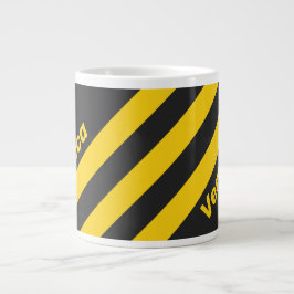 Retro Gulgeting Tre Ränder med Namn Jumbo Mugg