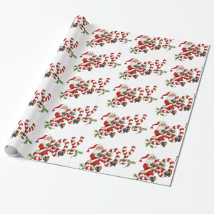 Retro gullig rolig inpackning för gåva för Sant Presentpapper
