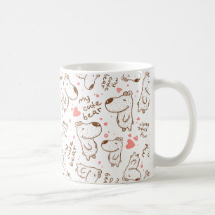 Retro gulligt hundmönster kaffemugg