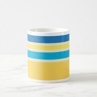 Retro Gult Blue Cream Rand Mönster Mugg