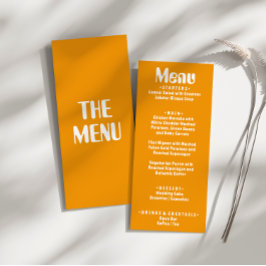 Retro Gult Bright Groovy Modern Unik Bröllop Meny