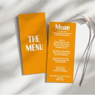 Retro Gult Bright Groovy Modern Unik Bröllop Meny