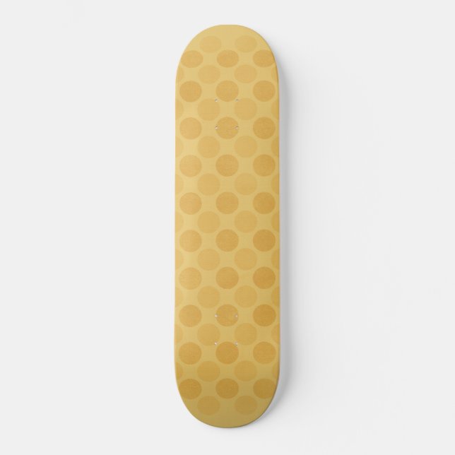 Retro-gult-cirklar mönster mini skateboard bräda 18,5 cm (Framsida)