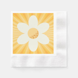 Retro Gult Daisy Party Napkins Groovy Boho Flo Pappersservett