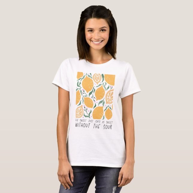 Retro Gult Lemon inspiration Quote Boho T Shirt (Hel framsida)