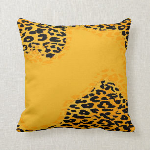 Retro gult Leopardtryck och modern design Kudde