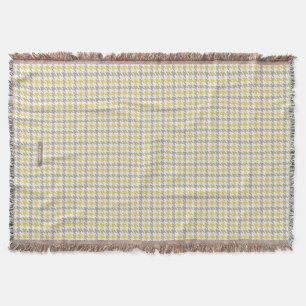 Retro-gult och grått-houndstooth plaid mönster mysfilt