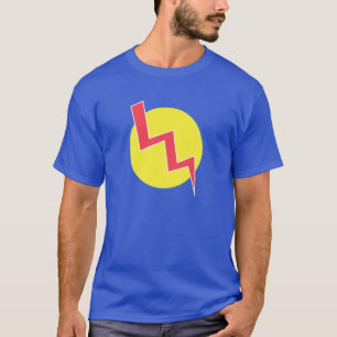 Retro gult och röd blixt kasta i sig skjortan tee shirt