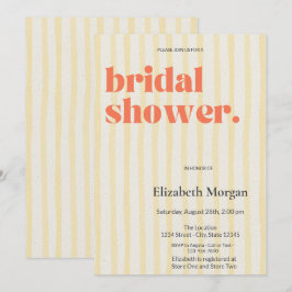 Retro Gult Rand Enkel Möhippa Inbjudningar