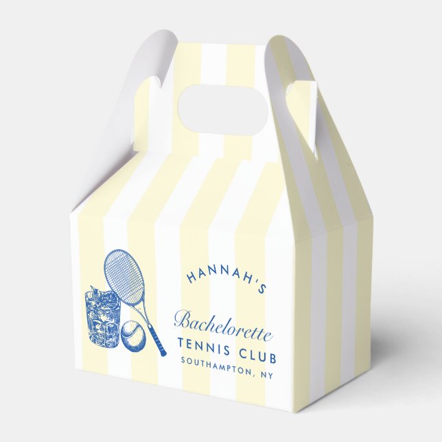 Retro Gult Sista Sväng Innan Ring Tennis Bac Presentaskar (Framsidan Sidan)