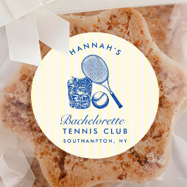 Retro Gult Sista Svängningen Innan Ringens Tennis Runt Klistermärke