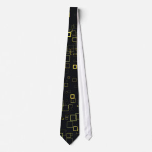 Retro-Gult, svart popup-fyrkant Art Mönster Tie Slips