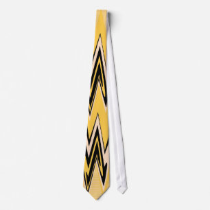 Retro gult, svart Zigzap abstrakt art déco 2 Slips