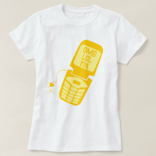 Retro-Gult Vänd Mobil T-Shirt