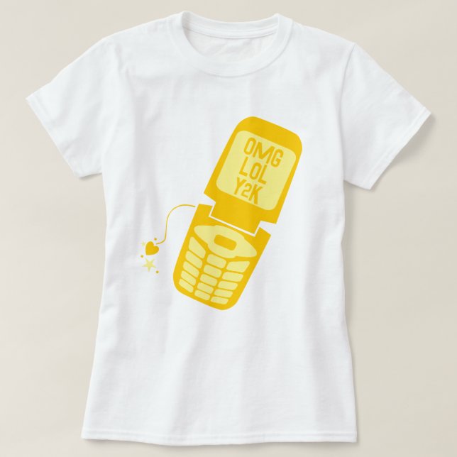 Retro-Gult Vänd Mobil T-Shirt (Design framsida)