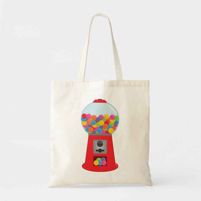 Retro Gumball Maskin Tote Bag Tygkasse (Framsidan)