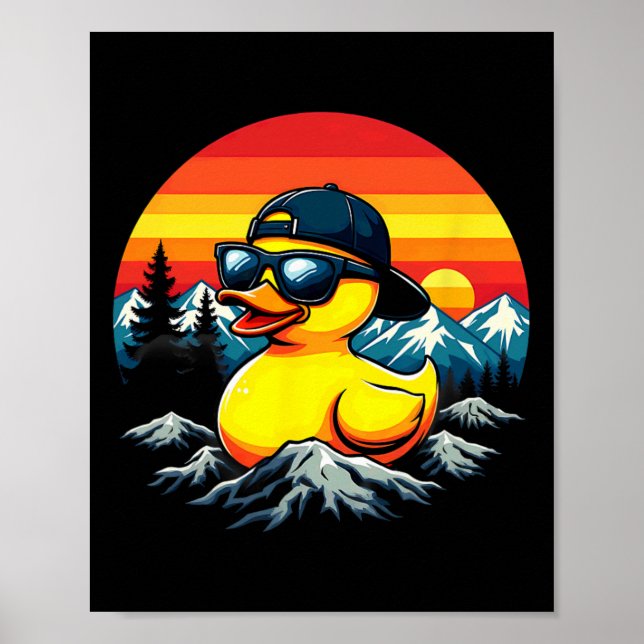 Retro gummiand Mountaineering Camping solglasögon Poster (Framsidan)