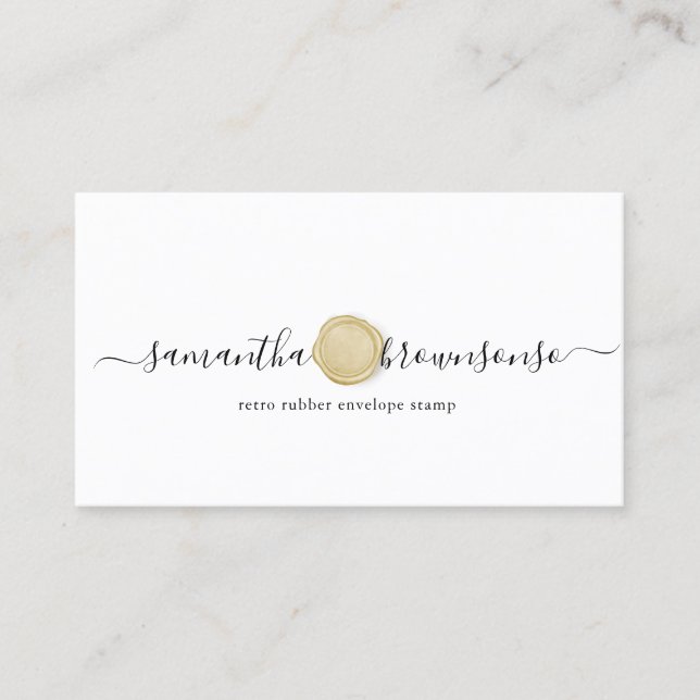 Retro gummikuvert frimärke visitkort (Framsida)
