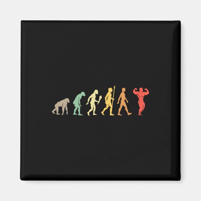 Retro Gym Motivation Gift Idea Funny Bodybuilding  Magnet (Framsidan)