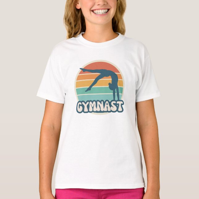 Retro Gymnast T-Shirt | Vintage Gymnastics Shirt (Framsida)