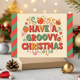 Retro Ha en Groovy jul Helgkort