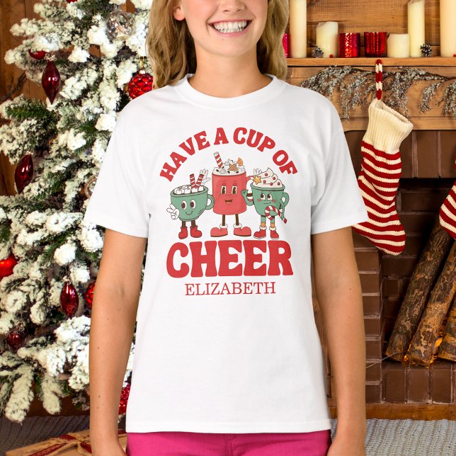 Retro Ha En Kopp Glädje Jul T Shirt (Skapare uppladdad)