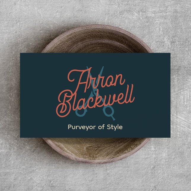 Retro Hair Stylist-sax Visitkort (Skapare uppladdad)