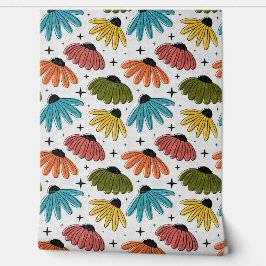 Retro Halftone Coneflowers