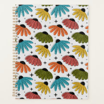 Retro Halftone Coneflowers