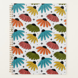 Retro Halftone Coneflowers