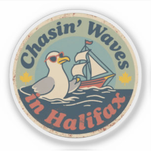 Retro Halifax Måsen Vågor Klistermärken