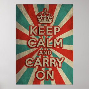 Retro håll lugn och fortsätt poster