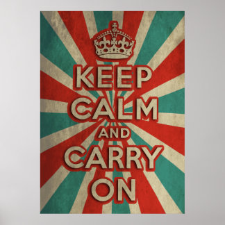 Retro håll lugn och fortsätt poster