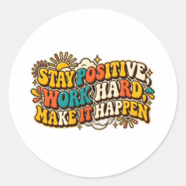 Retro Håll Positiv Klistermärke